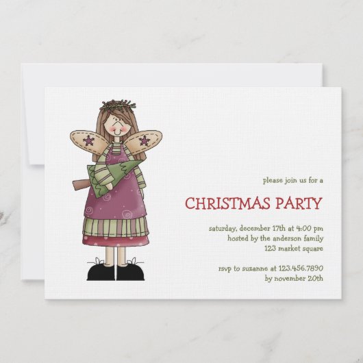 Kerstangels: Angel en kerstboom Kaart (Voorkant)
