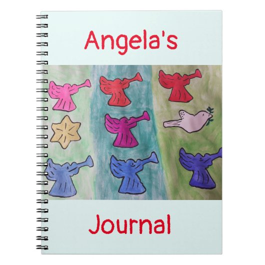 Kerstangels met draaiend Notitieboek (Voorkant)