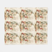 Kerstangels Roodboomkonijn Fleece Deken (Voorkant (Horizontaal))