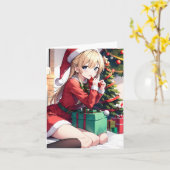 Kerstanime O - AI Kaart (Gele Bloem)