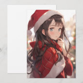 Kerstanimme Girl Feestdagenkaart (Voorkant / Achterkant)