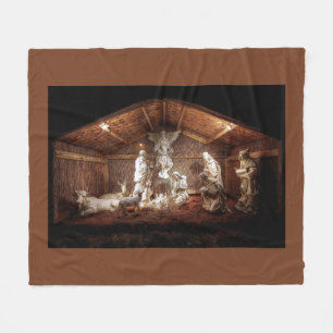 Kerstantieke Jezus Natitivity Manger Scene Fleece Deken