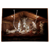 Kerstantieke Jezus Natitivity Manger Scene Groot Cadeauzakje (Voorkant)