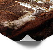 Kerstantieke Jezus Natitivity Manger Scene Poster (Hoek)