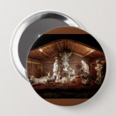 Kerstantieke Jezus Natitivity Manger Scene Ronde Button 4,0 Cm (Voorkant /achterkant)