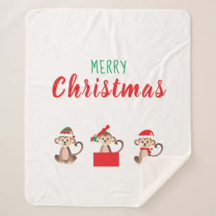 Kerstapen Santa Elf Pet Red Green Sherpa Deken