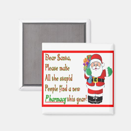 Kerstapotheken en -Kaarten Magneet (Voorkant / Achterkant)