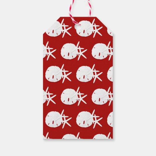 Kerstarode Zeeen en groeten voor de kust Cadeaulabel (Achterkant)