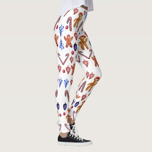 Kerstartikelen Aangepaste achtergrondkleur Leggings (Rechts)