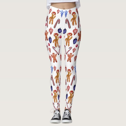 Kerstartikelen Aangepaste achtergrondkleur Leggings (Voorkant)