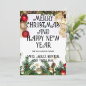 Kerstartkaarten Prettig Kerstmis Witte Kerstkaart Kaart (Staand voorkant)