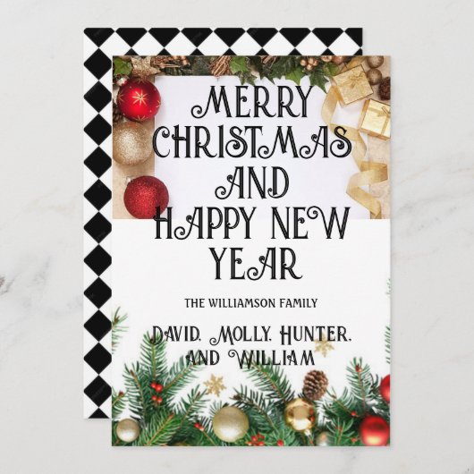 Kerstartkaarten Prettig Kerstmis Witte Kerstkaart Kaart (Voorkant / Achterkant)