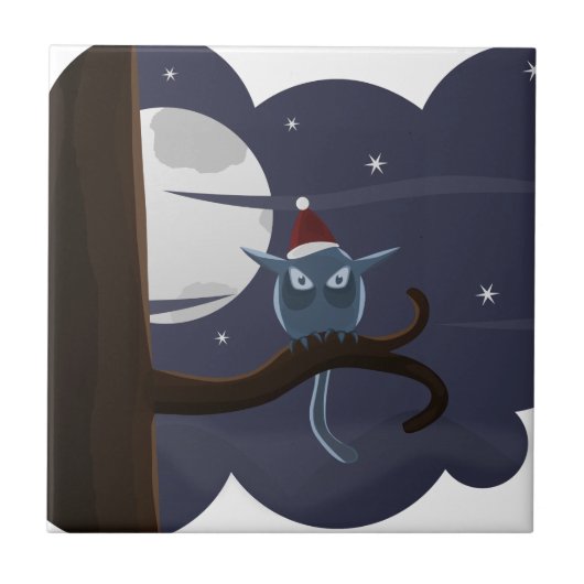 kerstauil tegeltje (Voorkant)