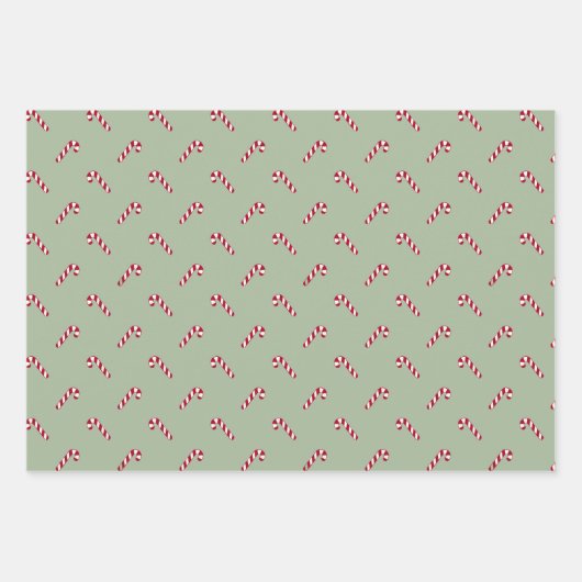 Kerstauriergroen rood snoepgoed inpakpapier vel (Voorkant)