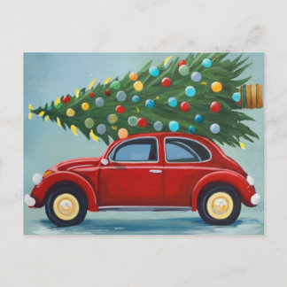 Kerstauto Briefkaart