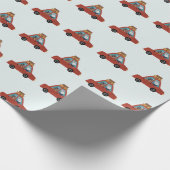 Kerstauto met Bunny en Cadeaus Cadeaupapier (Hoek)