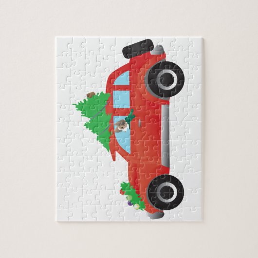 Kerstauto, met Papillon of met lange haren, met ke Legpuzzel (Verticaal)
