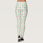 Kerstaven, bogen en Baubles Retropatronen Leggings (Achterkant)