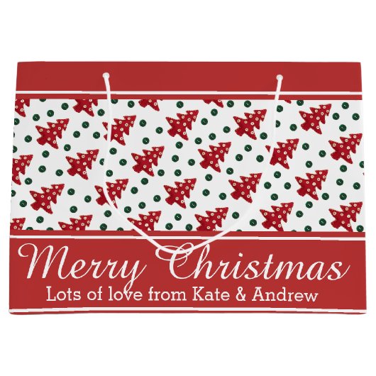 Kerstaven en Buttonnen Large Cadeautasje (Voorkant)