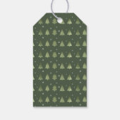 Kerstaven en Snowflakes Green ID863 Cadeaulabel (Achterkant)