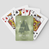 Kerstaven en Snowflakes Green ID863 Pokerkaarten (Achterkant)