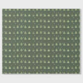 Kerstaven en Snowflakes Pattern Green ID863 Cadeaupapier (Vlak)