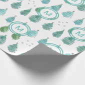 Kerstaven van Monogram Cadeaupapier (Hoek)