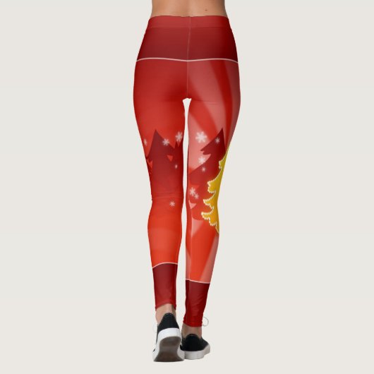 Kerstaven van rode Leggings (Achterkant)