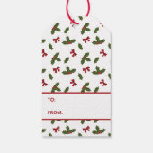 Kerstavestilant Plant en rode bogen Cadeaulabel (Achterkant)