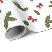 Kerstavestilant Plant en rode bogen Cadeaupapier (Rol Hoek)