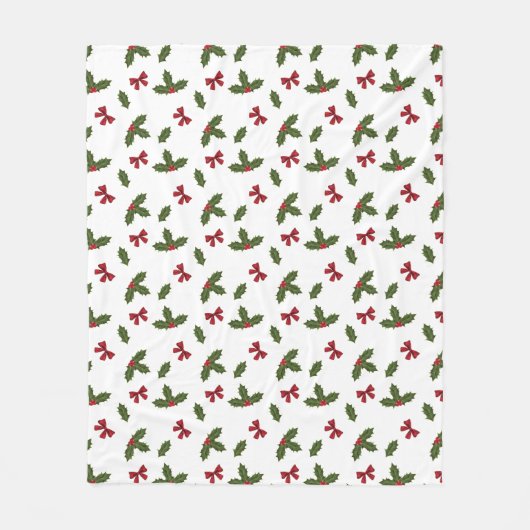 Kerstavestilant Plant en rode bogen Fleece Deken (Voorkant)