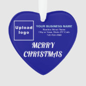 Kerstavond blauw hart acrylversiering ornament (voorkant)