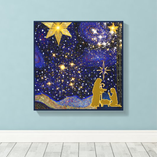 kerstavond canvas afdruk (Insitu (Houten vloer))