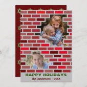 Kerstavond Collage Bricks Feestdagenkaart (Voorkant / Achterkant)