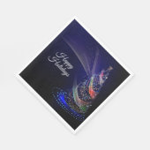 Kerstavond Colorful Tree Navy Blue Rustic Servet (Hoek)