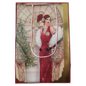  kerstavond deco Woman Medium Cadeauzakje (Achterkant)