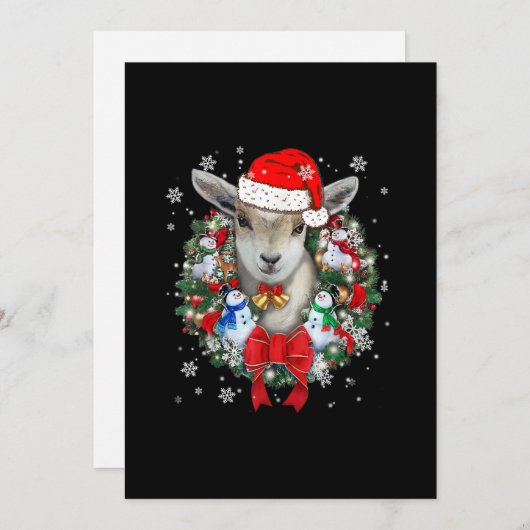 Kerstavond decoratie van geit feestdagenkaart (Voorkant / Achterkant)