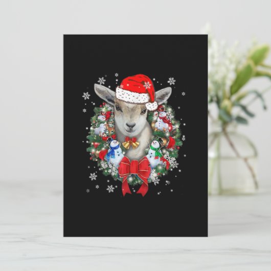 Kerstavond decoratie van geit feestdagenkaart (Staand voorkant)
