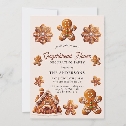 Kerstavond decorteren in het ontbijt kaart (Voorkant)