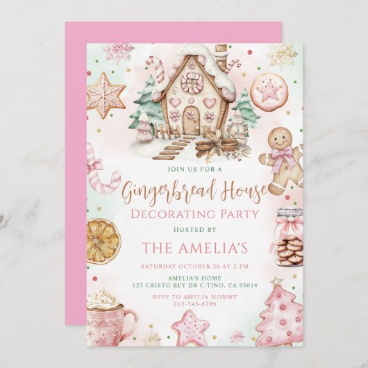 Kerstavond decorteren in het ontbijt kaart (Voorkant / Achterkant)