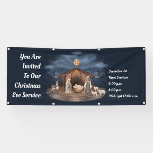 Kerstavond dienst Geboorte Christelijke Kerk Spandoek
