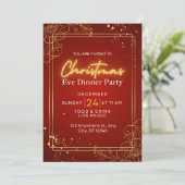 Kerstavond diner uitnodigingskaart kaart (Staand voorkant)