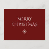 Kerstavond Elegant Snowflake Simple Red Feestdagenkaart (Voorkant)