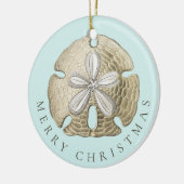 Kerstavond en dollar Turquoise Coastal Keramisch Ornament (Links)