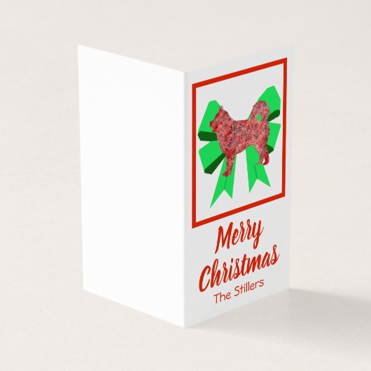 Kerstavond en Label met groene rommel Kaart (Buitenkant)