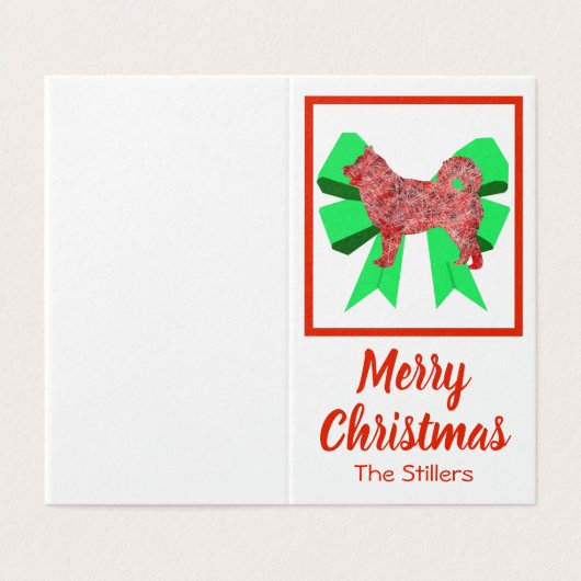 Kerstavond en Label met groene rommel Kaart (Buitenkant ongevouwen)