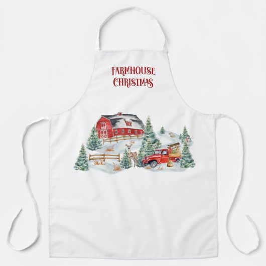 Kerstavond en sneeuwscène voor vrachtwagens schort (Voorkant)