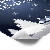 Kerstavond Fairy Tale. Fantastisch bos, sneeuw Poster (Hoek)