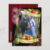 Kerstavond feest aankondigingskaart (Voorkant / Achterkant)