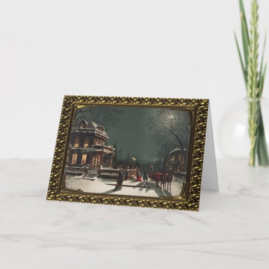 Kerstavond-feest -  kaart (Voorkant)